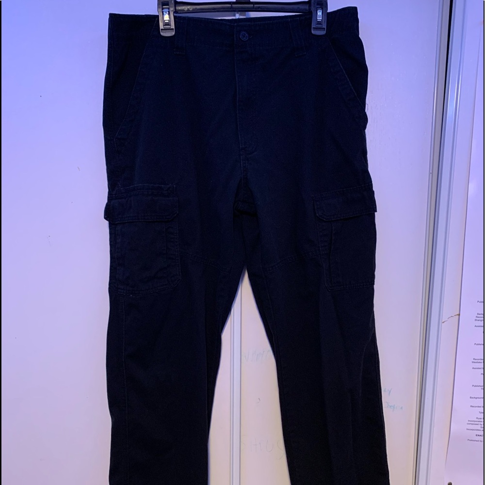 Wrangler Mens Relaxed Fit Cargo Pants 36x34 Black
